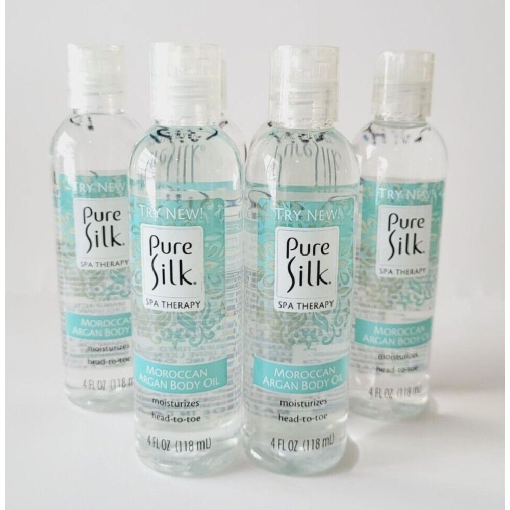 6 x Pure Silk Spa Therapy MOROCCAN ARGAN BODY OIL Moisturizes From Head To Toe!!